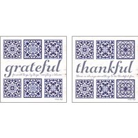 Framed Thankful & Grateful 2 Piece Art Print Set