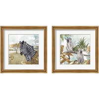 Framed 'Golden Animals 2 Piece Framed Art Print Set' border=