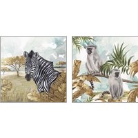 Framed 'Golden Animals 2 Piece Art Print Set' border=