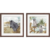 Framed 'Golden Animals 2 Piece Framed Art Print Set' border=