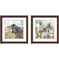 Framed 'Golden Animals 2 Piece Framed Art Print Set' border=