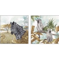 Framed Golden Animals 2 Piece Art Print Set