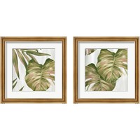 Framed 'Pink Leaves 2 Piece Framed Art Print Set' border=