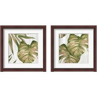 Framed 'Pink Leaves 2 Piece Framed Art Print Set' border=