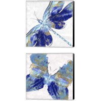 Framed 'Blue Insect 2 Piece Canvas Print Set' border=