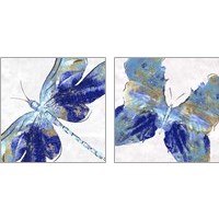 Framed Blue Insect 2 Piece Art Print Set