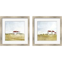 Framed Red Farm House 2 Piece Framed Art Print Set
