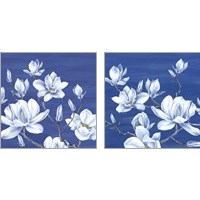 Framed 'Blooming Magnolias 2 Piece Art Print Set' border=