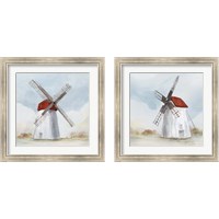 Framed Red Windmill 2 Piece Framed Art Print Set