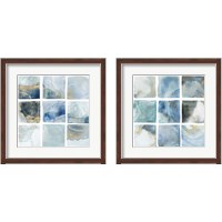 Framed 'Indigo Squares 2 Piece Framed Art Print Set' border=