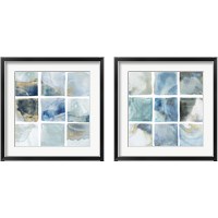 Framed Indigo Squares 2 Piece Framed Art Print Set