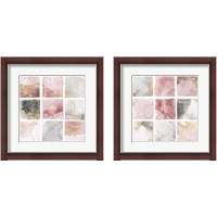 Framed Blush Squares  2 Piece Framed Art Print Set