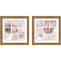 Framed 'Blush Squares  2 Piece Framed Art Print Set' border=