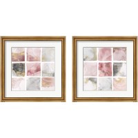 Framed 'Blush Squares  2 Piece Framed Art Print Set' border=