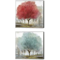 Framed 'By the Treeside 2 Piece Canvas Print Set' border=