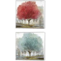 Framed 'By the Treeside 2 Piece Canvas Print Set' border=