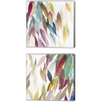 Framed 'Fallen Colorful Leaves 2 Piece Canvas Print Set' border=