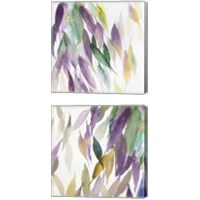 Framed 'Fallen Colorful Leaves Violet 2 Piece Canvas Print Set' border=