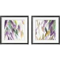 Framed 'Fallen Colorful Leaves Violet 2 Piece Framed Art Print Set' border=