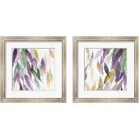 Framed 'Fallen Colorful Leaves Violet 2 Piece Framed Art Print Set' border=