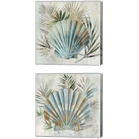 Framed 'Turquoise Shell 2 Piece Canvas Print Set' border=