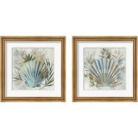 Framed 'Turquoise Shell 2 Piece Framed Art Print Set' border=