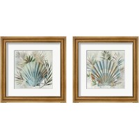 Framed 'Turquoise Shell 2 Piece Framed Art Print Set' border=