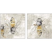 Framed 'Queen Bee 2 Piece Art Print Set' border=