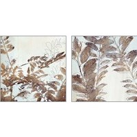 Framed 'Leaves  2 Piece Art Print Set' border=