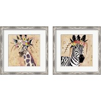 Framed 'Klimt Giraffe  2 Piece Framed Art Print Set' border=
