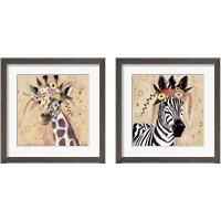 Framed Klimt Giraffe  2 Piece Framed Art Print Set