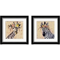 Framed 'Klimt Zebra 2 Piece Framed Art Print Set' border=