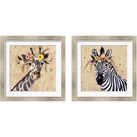 Framed 'Klimt Zebra 2 Piece Framed Art Print Set' border=