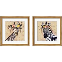 Framed 'Klimt Zebra 2 Piece Framed Art Print Set' border=