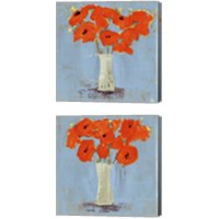 Framed Orange Poppy Impression 2 Piece Canvas Print Set