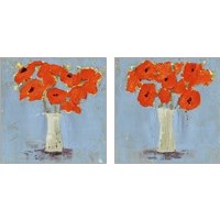Framed 'Orange Poppy Impression 2 Piece Art Print Set' border=