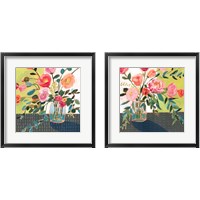 Framed 'Quirky Bouquet 2 Piece Framed Art Print Set' border=