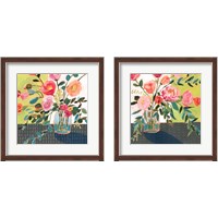 Framed 'Quirky Bouquet 2 Piece Framed Art Print Set' border=