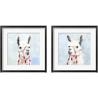 Framed 'Watercolor Llama 2 Piece Framed Art Print Set' border=