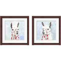 Framed 'Watercolor Llama 2 Piece Framed Art Print Set' border=