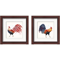 Framed Rooster Fireworks 2 Piece Framed Art Print Set