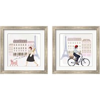 Framed 'Paris People 2 Piece Framed Art Print Set' border=