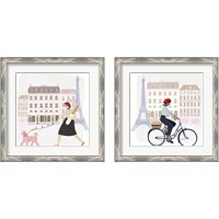 Framed 'Paris People 2 Piece Framed Art Print Set' border=