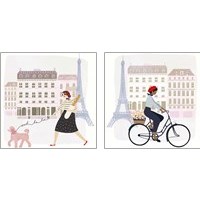 Framed 'Paris People 2 Piece Art Print Set' border=