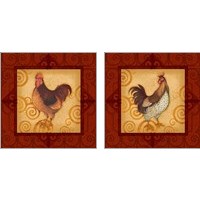 Framed 'Decorative Rooster 2 Piece Art Print Set' border=