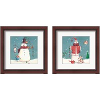 Framed Folk Snowman 2 Piece Framed Art Print Set
