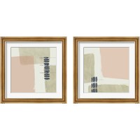 Framed 'Monotype Abstraction 2 Piece Framed Art Print Set' border=