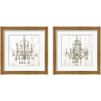 Framed Shiplap Chandelier 2 Piece Framed Art Print Set