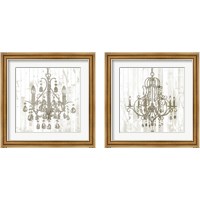 Framed 'Shiplap Chandelier 2 Piece Framed Art Print Set' border=