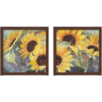 Framed 'Sunflowers in Watercolor  2 Piece Framed Art Print Set' border=